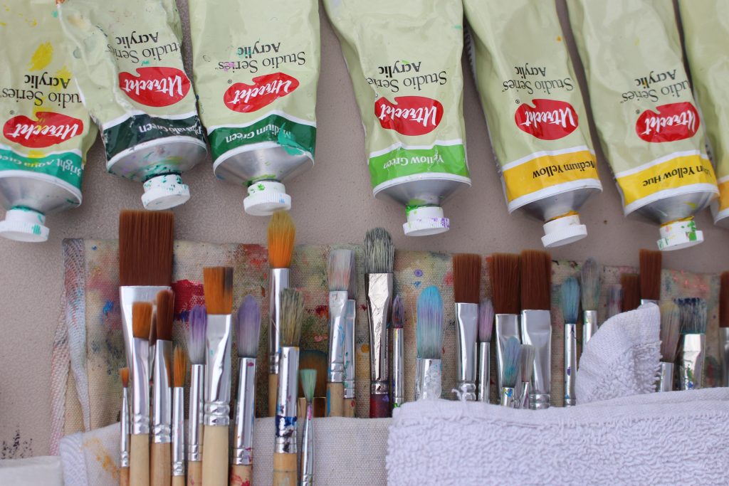Paintbrushes and paint from the event.